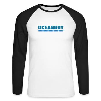 OCEANBOY - Unisex Long Sleeve Baseball T-Shirt - white/black - Front - Nik (191cm)