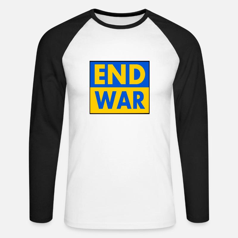 End war - Unisex Baseballshirt langarm - Weiß/Schwarz
