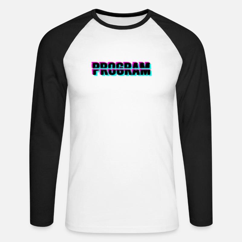 Computerprogramm - Unisex Baseballshirt langarm - Weiß/Schwarz