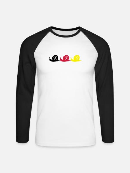 Snail - Unisex Long Sleeve Baseball T-Shirt - white/black