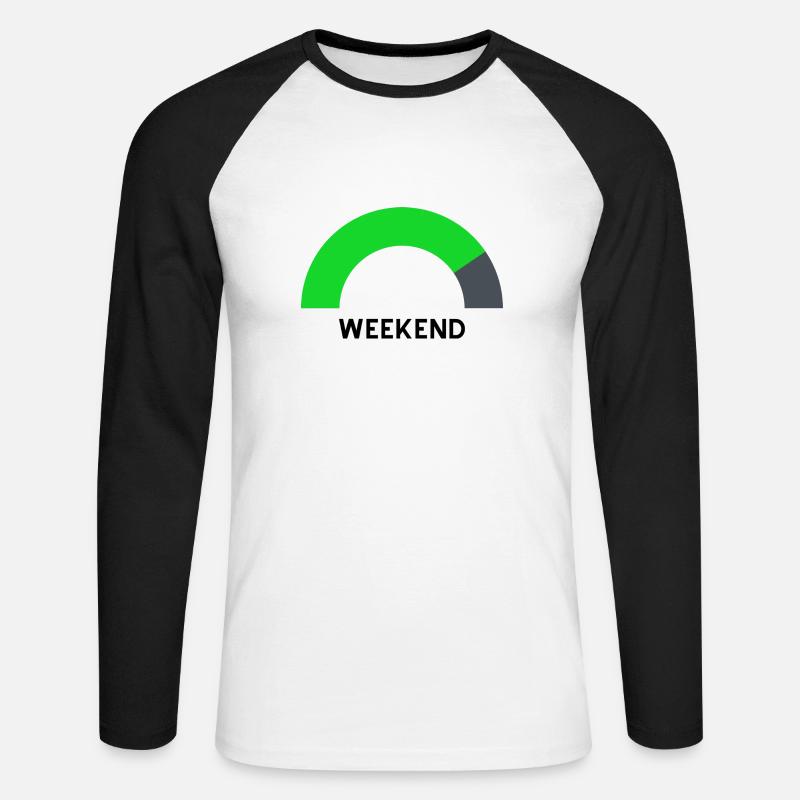 weekend loading - Unisex Baseballshirt langarm - Weiß/Schwarz