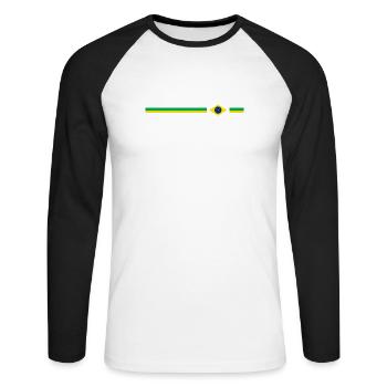 Brazil Design logo - T-shirt baseball manches longues Homme - blanc/noir - Devant - Nik (191cm)