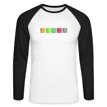 Chemistry Caffeine - Unisex Long Sleeve Baseball T-Shirt - white/black - Front - Nik (191cm)