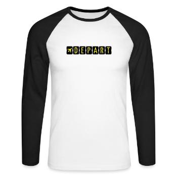 Départ - T-shirt baseball manches longues Homme - blanc/noir - Devant - Nik (191cm)