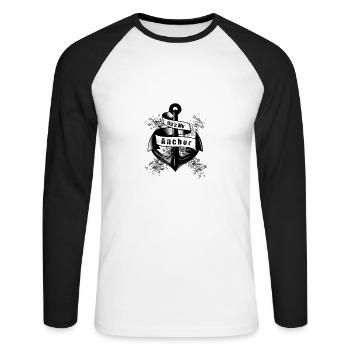 he is my anchor - Unisex Long Sleeve Baseball T-Shirt - white/black - Front - Nik (191cm)
