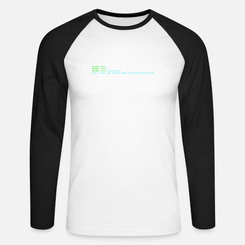 Linux-Terminal - Unisex Baseballshirt langarm - Weiß/Schwarz
