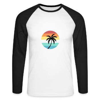Malte - T-shirt baseball manches longues Homme - blanc/noir - Devant - Nik (191cm)