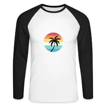 Paraguay - Unisex Baseballshirt langarm - Weiß/Schwarz - Vorne - Nik (191cm)