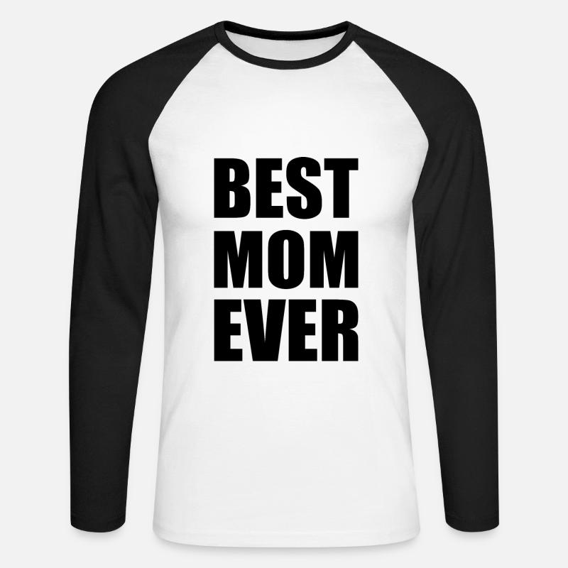 Best mom ever - Unisex Baseballshirt langarm - Weiß/Schwarz