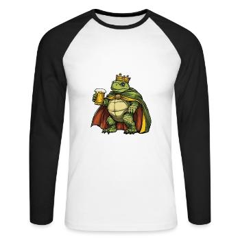 Turtle Beer Funny - Unisex Long Sleeve Baseball T-Shirt - white/black - Front - Nik (191cm)