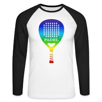 Padel PADEL TENNIS-RAINBOW PADEL PLAYER - T-shirt baseball manches longues Homme - blanc/noir - Devant - Nik (191cm)