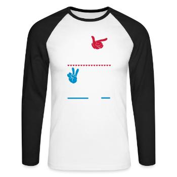 ER HEIRATET JGA - Unisex Baseballshirt langarm - Weiß/Schwarz - Vorne - Nik (191cm)
