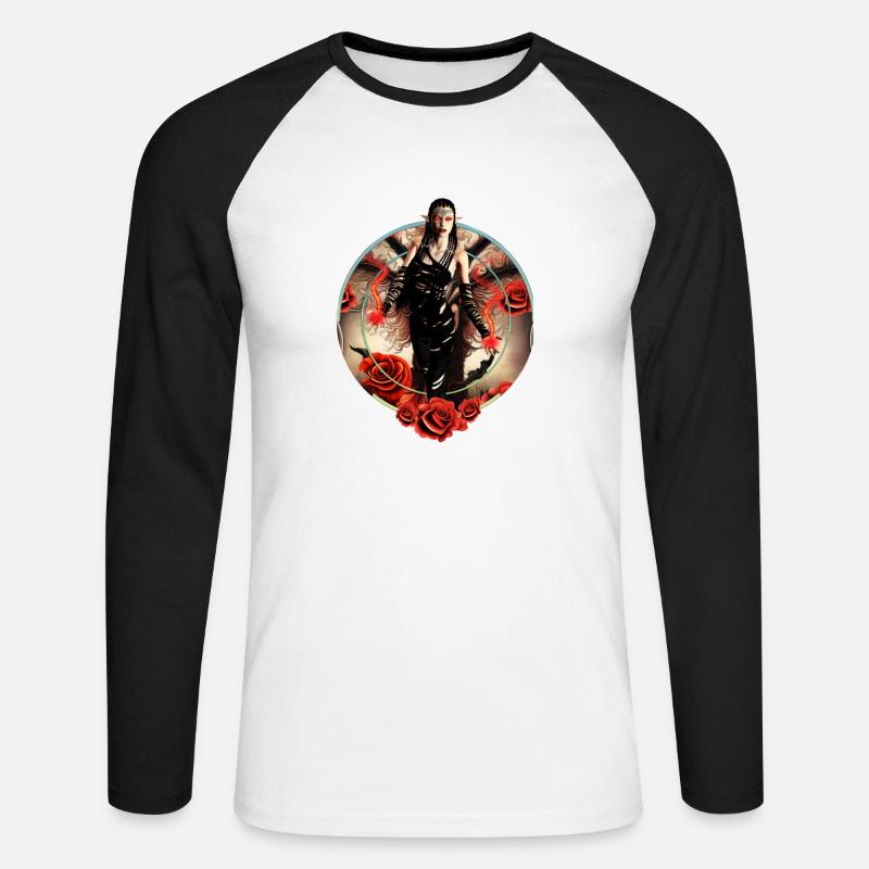 Die Macht der Dunklen Hexe - Unisex Baseballshirt langarm - Weiß/Schwarz