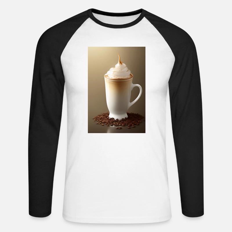 Kaffee, Kaffeebohnen - Unisex Baseballshirt langarm - Weiß/Schwarz