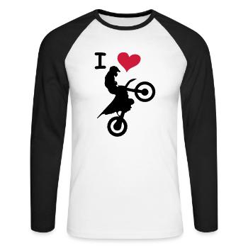 love jump - Unisex Baseballshirt langarm - Weiß/Schwarz - Vorne - Nik (191cm)