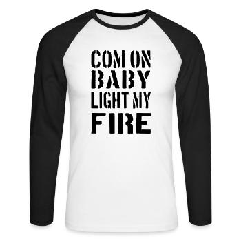 Come on Baby ..... - Unisex Baseballshirt langarm - Weiß/Schwarz - Vorne - Nik (191cm)