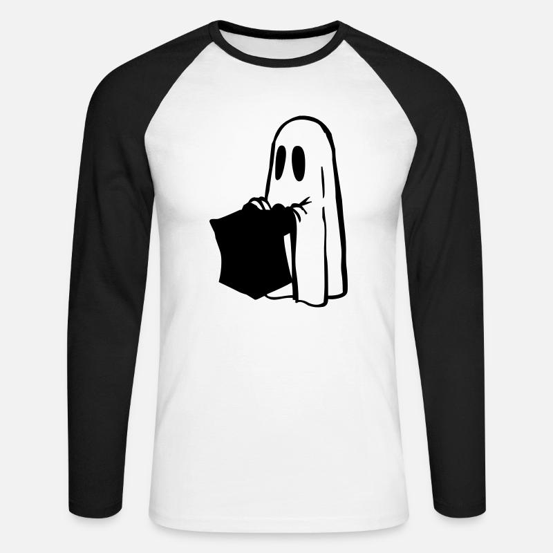 Halloween - Unisex Baseballshirt langarm - Weiß/Schwarz