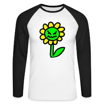 méchant Fleur - 3 - T-shirt baseball manches longues Homme - blanc/noir - Devant - Nik (191cm)