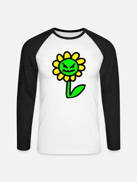 nasty Flower - 3 - Unisex Long Sleeve Baseball T-Shirt - white/black