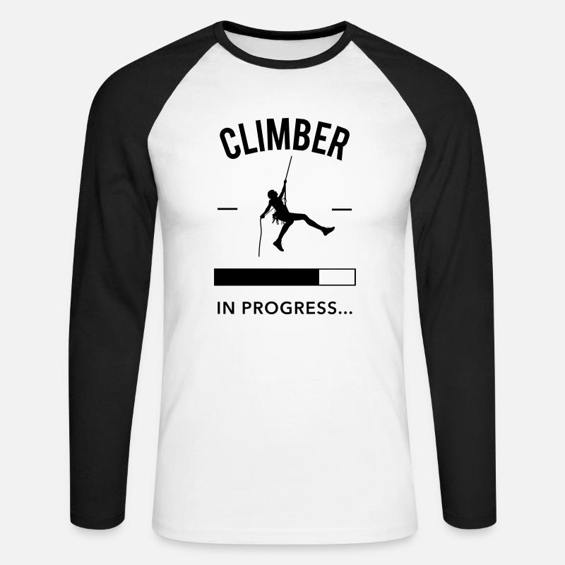 Climber in Progress - Unisex Baseballshirt langarm - Weiß/Schwarz