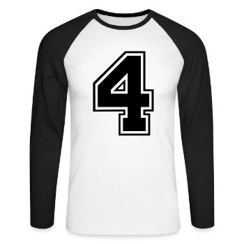 vier - Unisex Long Sleeve Baseball T-Shirt - white/black - Front - Nik (191cm)