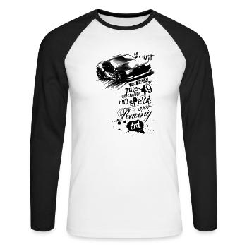Pure Racing light - Unisex Long Sleeve Baseball T-Shirt - white/black - Front - Nik (191cm)