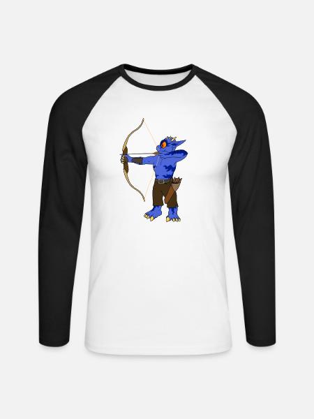 Bogenschießen - Unisex Baseballshirt langarm - Weiß/Schwarz