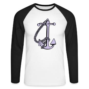 anchor - anker - T-shirt baseball manches longues Homme - blanc/noir - Devant - Nik (191cm)