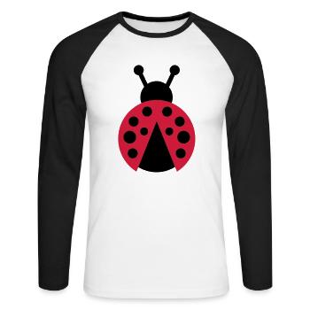 bug - Unisex Baseballshirt langarm - Weiß/Schwarz - Vorne - Nik (191cm)