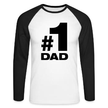 Number 1 Dad Best Father Papa Dad Parents Children - Unisex Long Sleeve Baseball T-Shirt - white/black - Front - Nik (191cm)
