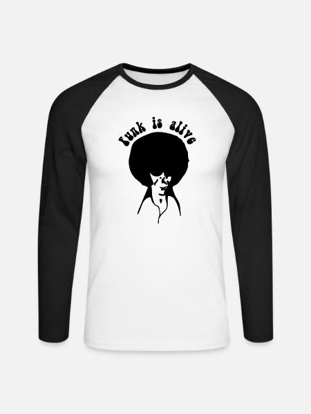 funk is alive 2 - Unisex Baseballshirt langarm - Weiß/Schwarz
