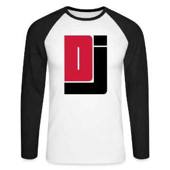 DJ - Unisex Baseballshirt langarm - Weiß/Schwarz - Vorne - Nik (191cm)