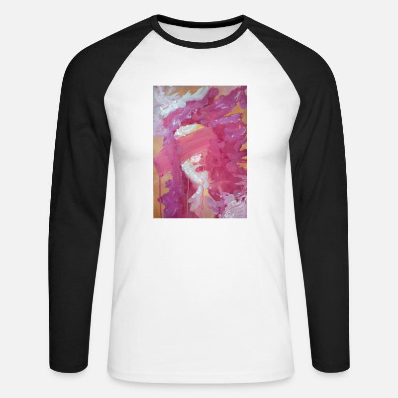 Original Kunstdruck "Suffering" - Unisex Baseballshirt langarm - Weiß/Schwarz