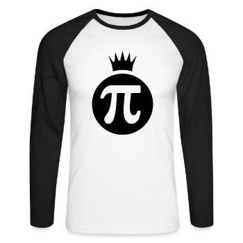 Pi king / Pi König (1c) - Unisex Baseballshirt langarm - Weiß/Schwarz - Vorne - Nik (191cm)