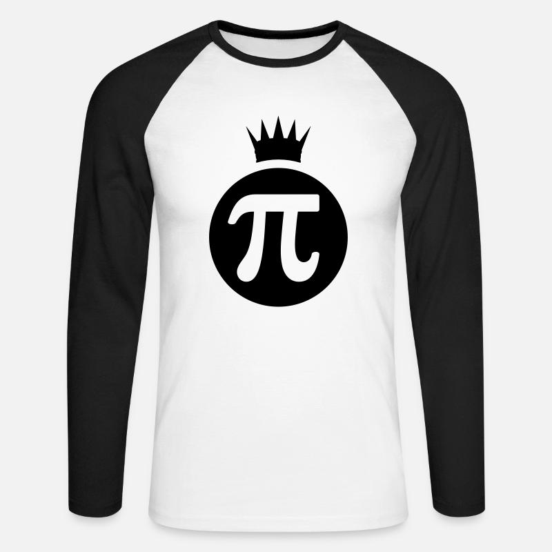 Pi king / Pi König (1c) - Unisex Baseballshirt langarm - Weiß/Schwarz