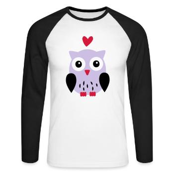 Eule - Unisex Long Sleeve Baseball T-Shirt - white/black - Front - Nik (191cm)