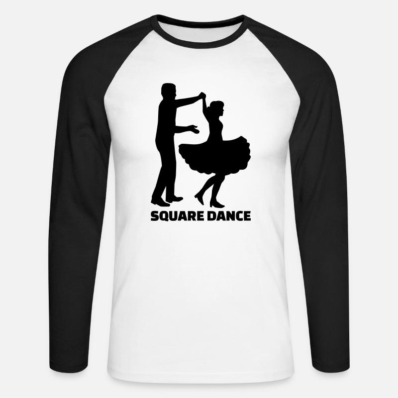Square dance - Unisex Baseballshirt langarm - Weiß/Schwarz