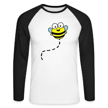 lustige_biene_02 - Unisex Long Sleeve Baseball T-Shirt - white/black - Front - Nik (191cm)