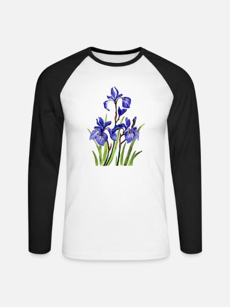 Blumen - Unisex Baseballshirt langarm - Weiß/Schwarz