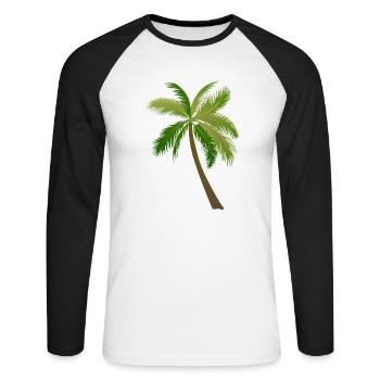 palmier arbre palmiers - T-shirt baseball manches longues Homme - blanc/noir - Devant - Nik (191cm)