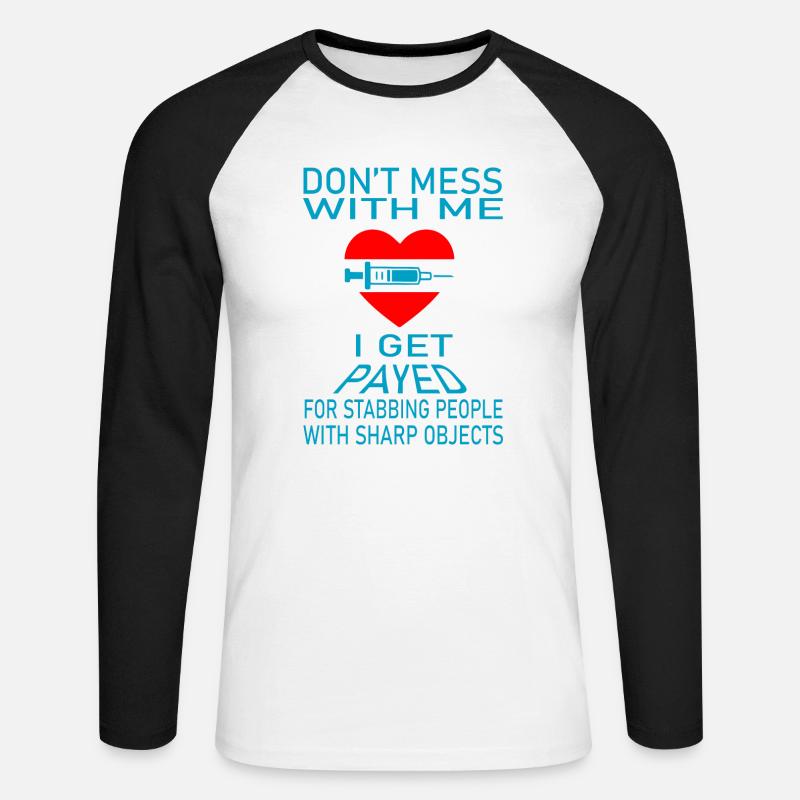 Nurse Krankenschwester Doktor - Unisex Baseballshirt langarm - Weiß/Schwarz