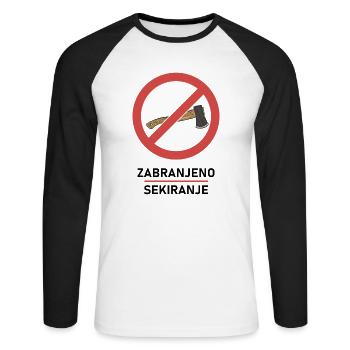 Zabranjeno sekiranje Yougoslavie Jugo Tito SFRJ - T-shirt baseball manches longues Homme - blanc/noir - Devant - Nik (191cm)