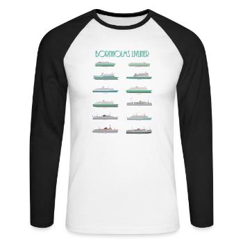 Ferries de bornholm - T-shirt baseball manches longues Homme - blanc/noir - Devant - Nik (191cm)