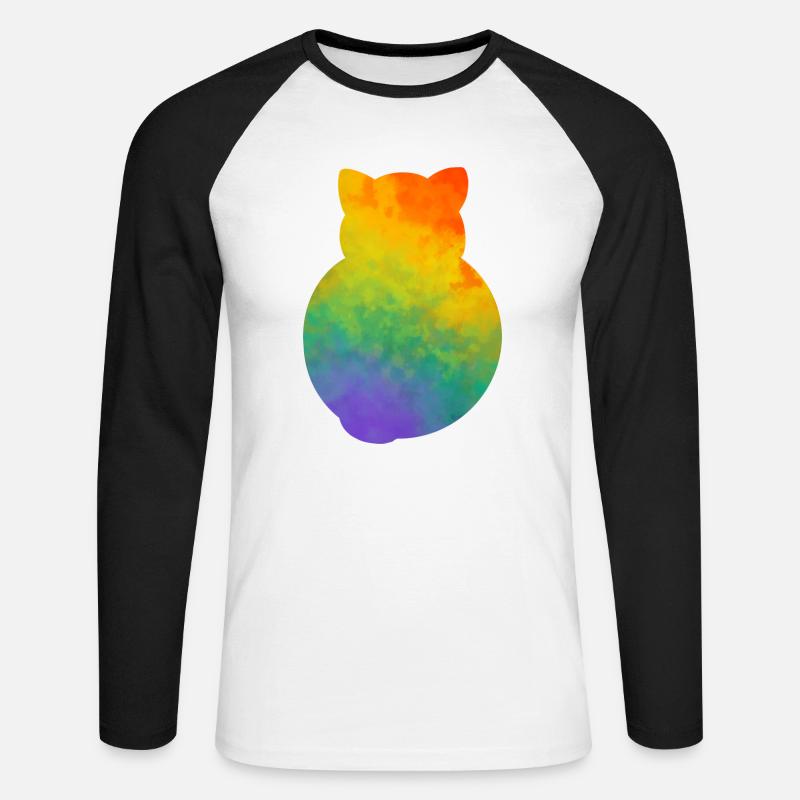 Pride Kitty - Unisex Baseballshirt langarm - Weiß/Schwarz