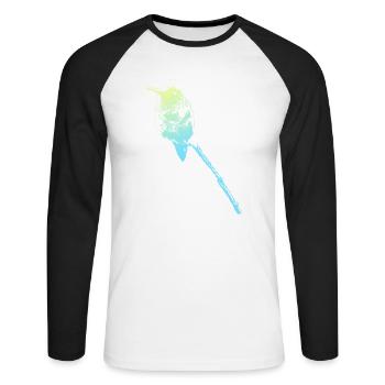 Colibri Oiseau Animal Oiseaux coloré Colibris Nature - T-shirt baseball manches longues Homme - blanc/noir - Devant - Nik (191cm)