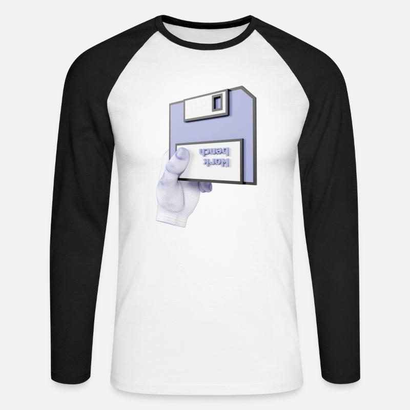 work bench 3D - Unisex Baseballshirt langarm - Weiß/Schwarz