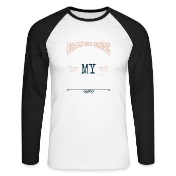 Déclaration amoureuse Amour Drôles Dictons Lecteurs Blague - T-shirt baseball manches longues Homme - blanc/noir - Devant - Nik (191cm)