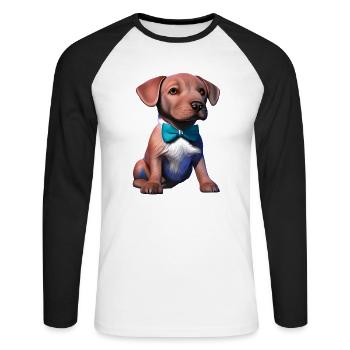 Labradorbesitzer Labrador Retriever Hundewelpe - Unisex Baseballshirt langarm - Weiß/Schwarz - Vorne - Nik (191cm)