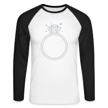 Diamond Wedding ring - Unisex Long Sleeve Baseball T-Shirt - white/black - Front - Nik (191cm)