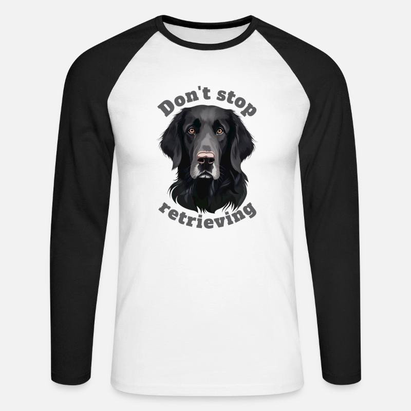 Don't stop retrieving - Labrador - Unisex Baseballshirt langarm - Weiß/Schwarz
